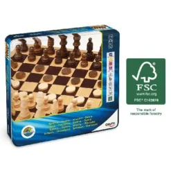 AJEDREZ DAMAS E/CAJA METALICA