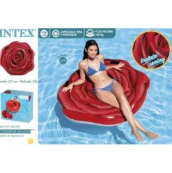 COLCHONETA HINCH FLOR ROJA 137X132CM