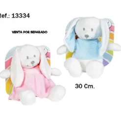 CONEJO 30CM PATAS LARGAS AZUL-ROSA SURT