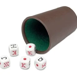 CUBILETE CON DADOS POKER