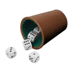 CUBILETE FORRADO CON DADOS PUNTOS