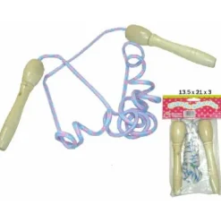 CUERDA SALTAR MANGO MADERA EN BOLSA