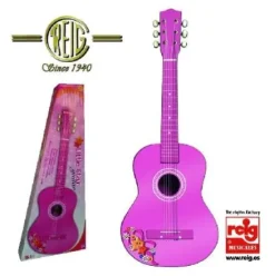 GUITARRA MADERA 75 CM ROSA -REIG-